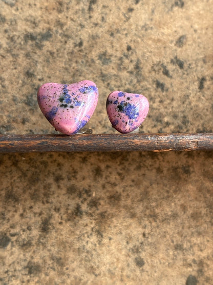 Mismatched Ceramic Stud Earrings - Handmade P&P included