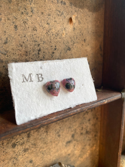 Mismatched Ceramic Stud Earrings - Handmade P&P included