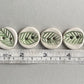 Handmade Pottery Round Buttons set of six 23mm Leaf design