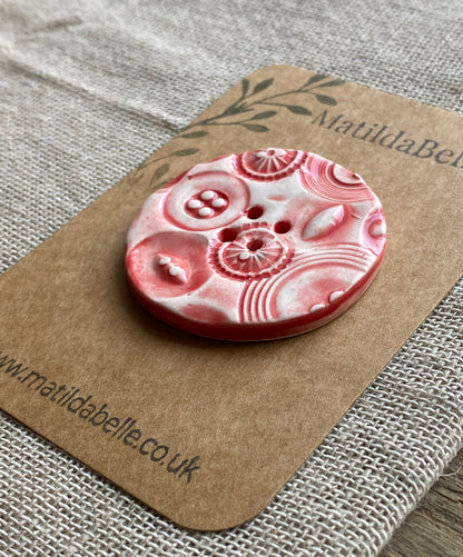 48mm  Round Vintage extra Large Red button