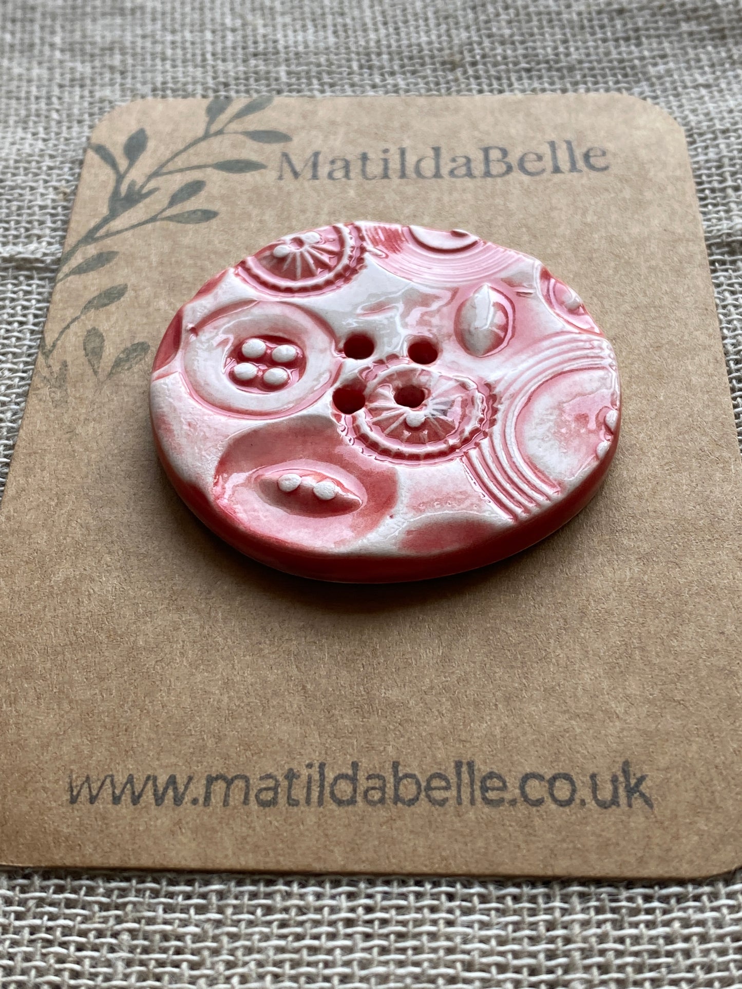 48mm  Round Vintage extra Large Red button
