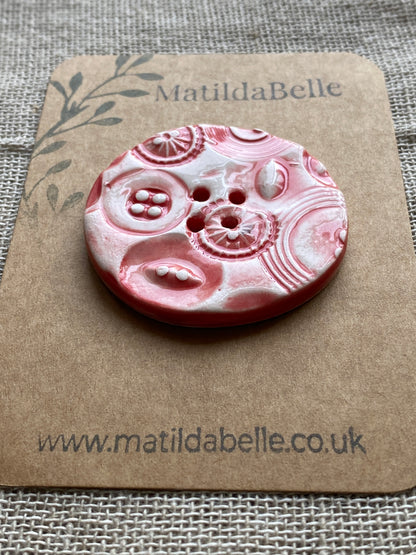 48mm  Round Vintage extra Large Red button