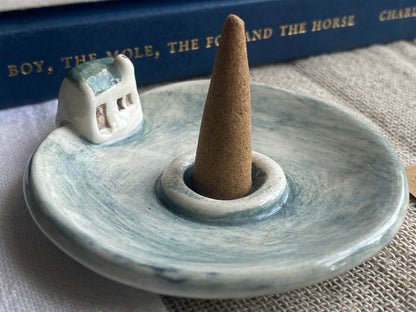 Handmade Ceramic Cottage Incense Holder