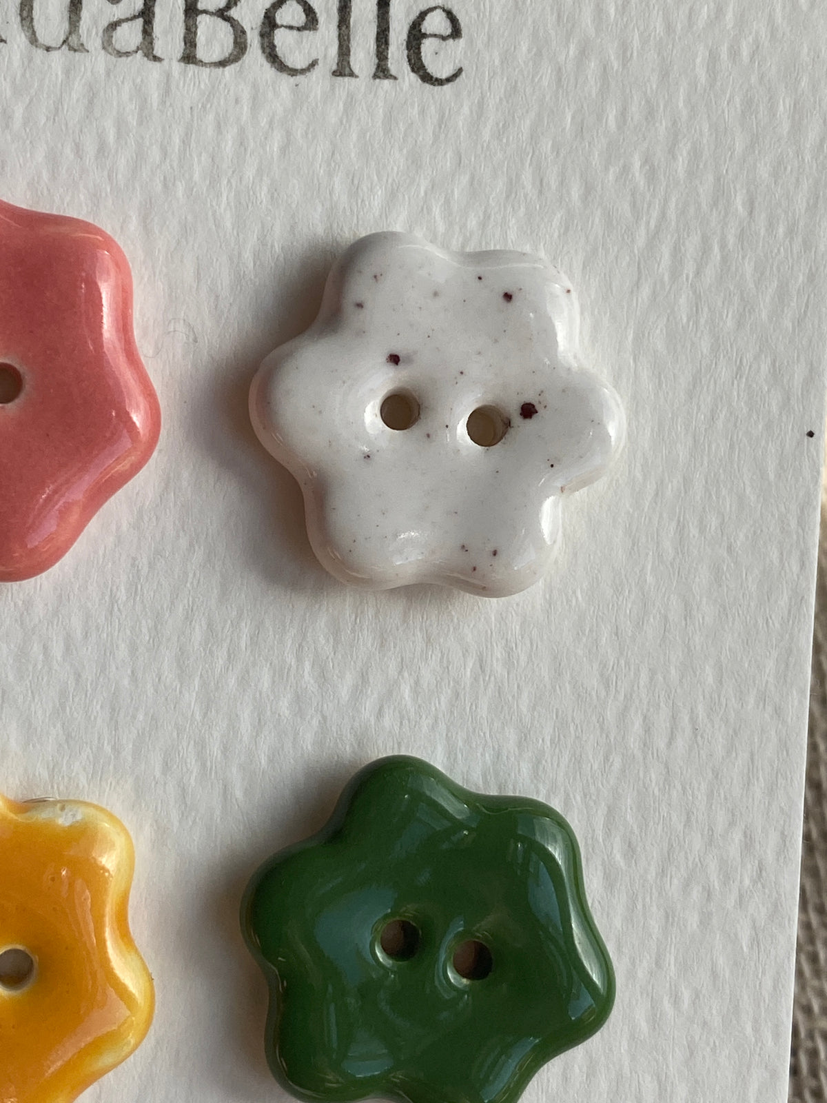 Mixed Flower Ceramic Buttons, 20mm Set of 6