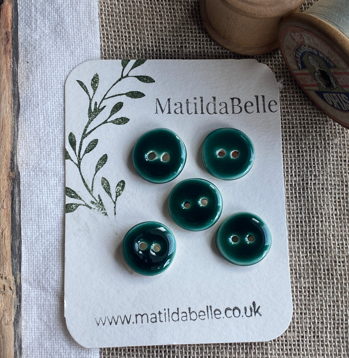 Handmade Ceramic Buttons, Choice of Amber, Green or Lava, 17mm Set of 5