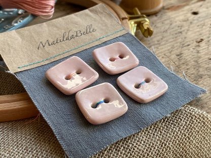 Ceramic sewing tray with Handmade Pottery Buttons Gift Box