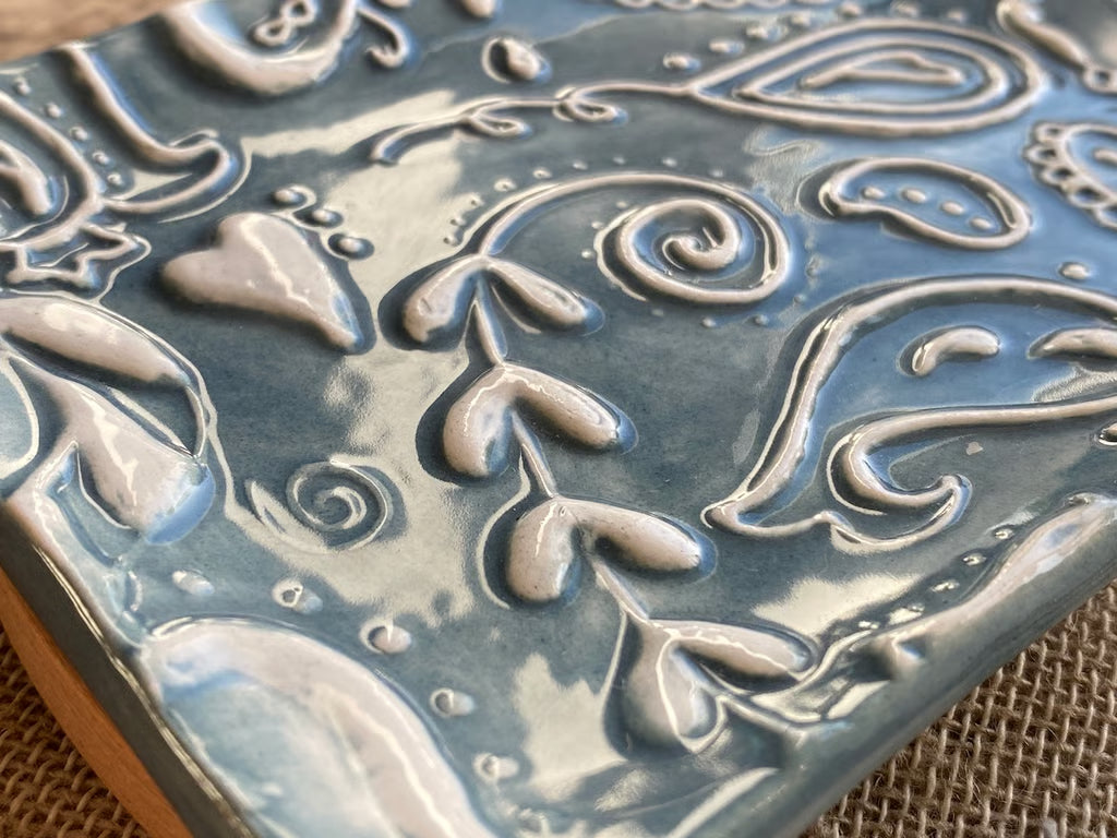 Ceramic sewing tray with Handmade Pottery Buttons Gift Box