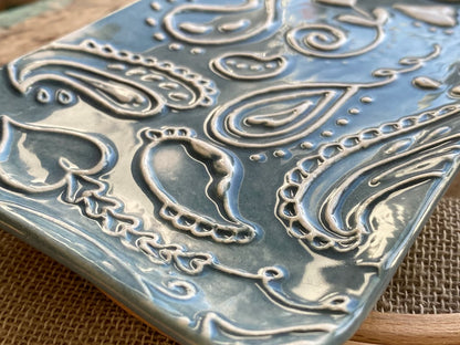 Ceramic sewing tray with Handmade Pottery Buttons Gift Box