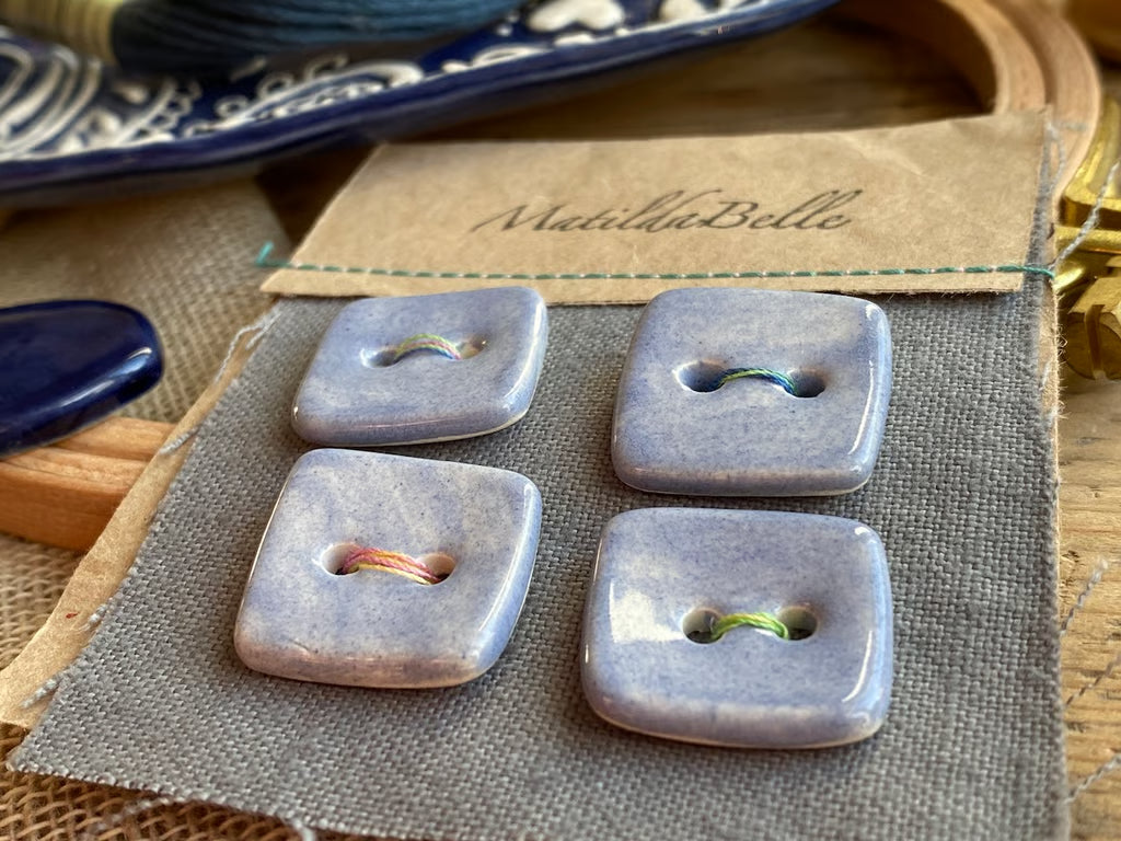 Pottery trinket tray-Needle Minder- Handmade Pottery Buttons Gift Box