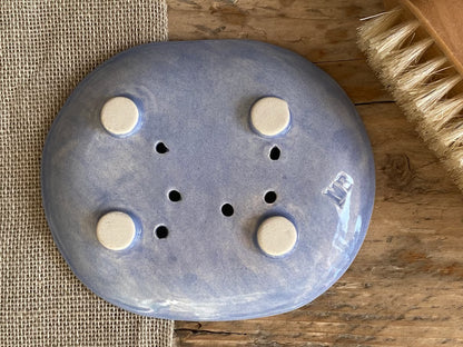 Handmade Ceramic Blue Paisley Soap Dish