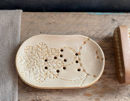 Handmade Ceramic Large Soap Dish Ochre