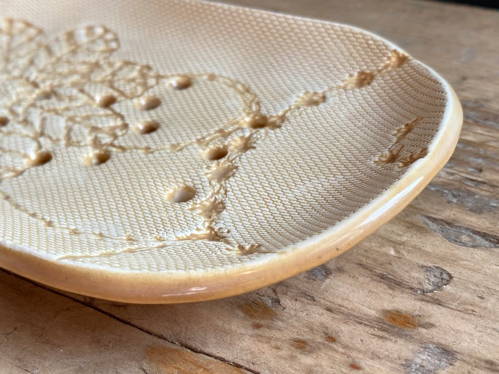 Handmade Ceramic Large Soap Dish Ochre