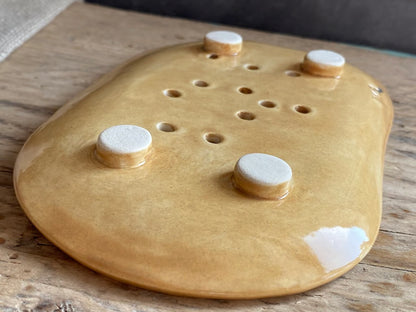 Handmade Ceramic Large Soap Dish Ochre
