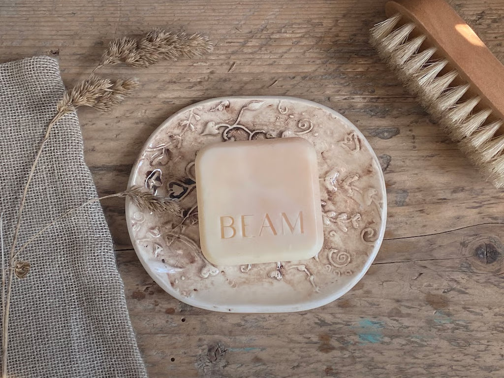 Handmade Ceramic Trinket Tray Oval Vintage style Cottage Core