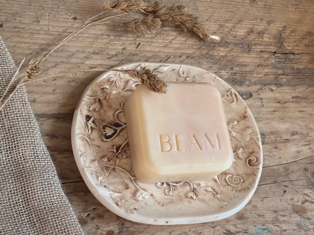 Handmade Ceramic Trinket Tray Oval Vintage style Cottage Core