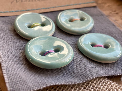 Pottery trinket tray-Needle Minder- Handmade Pottery Buttons Gift Box