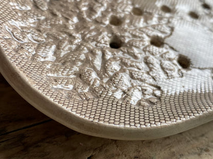 Handmade Large Ceramic Soap Dish Vintage Cream