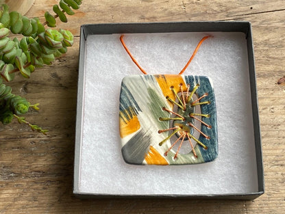 Handmade Ceramic Fragments Statement Pendant