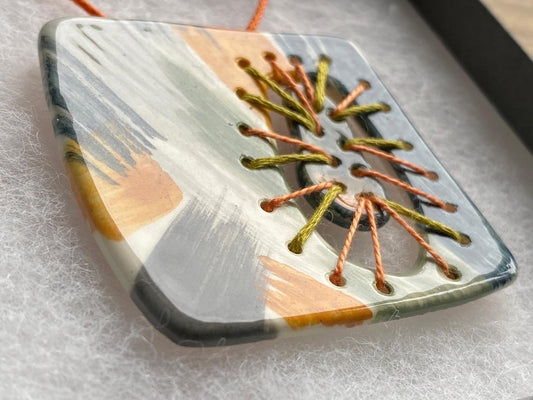 Handmade Ceramic Fragments Statement Pendant