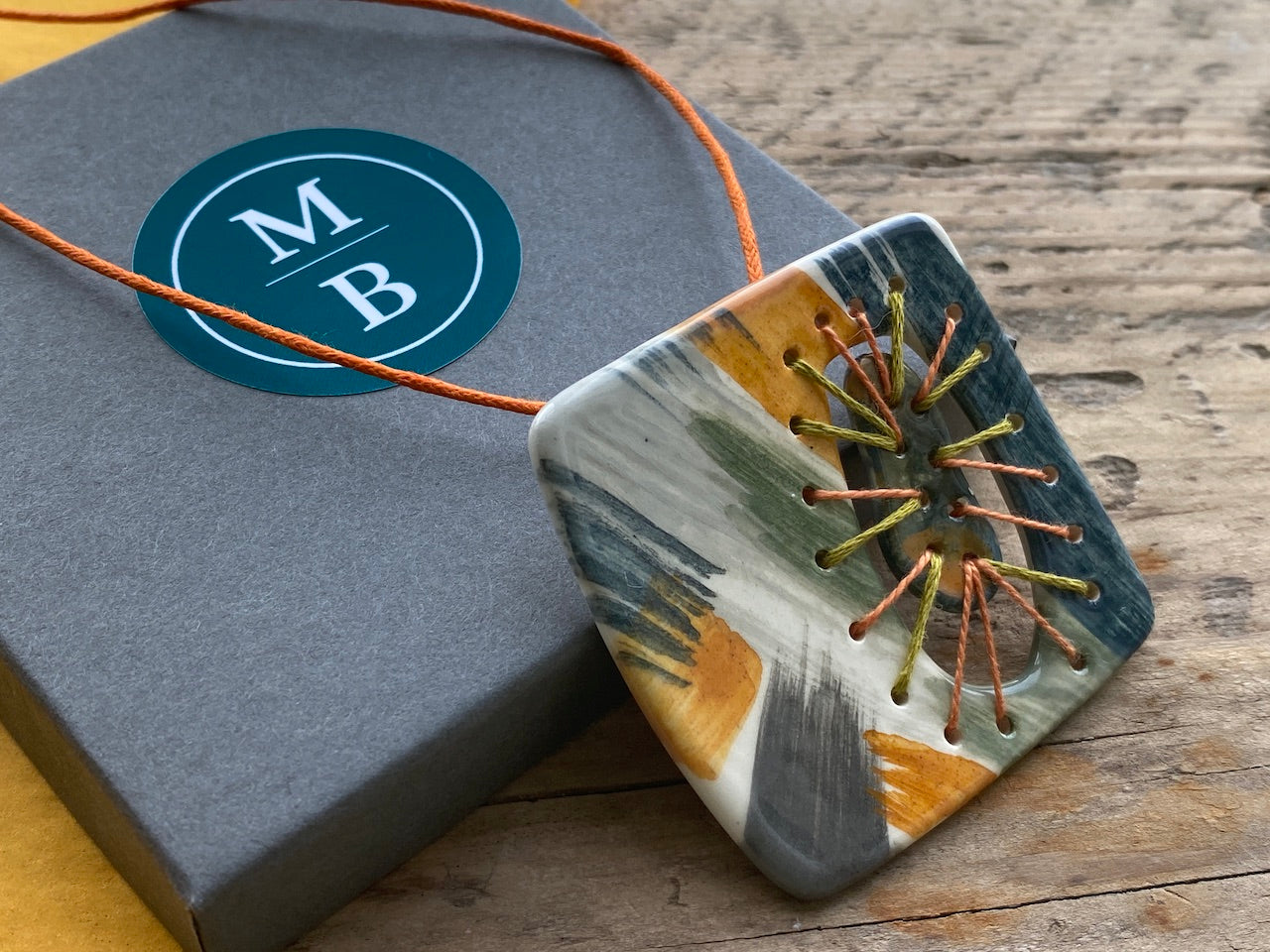 Handmade Ceramic Fragments Statement Pendant