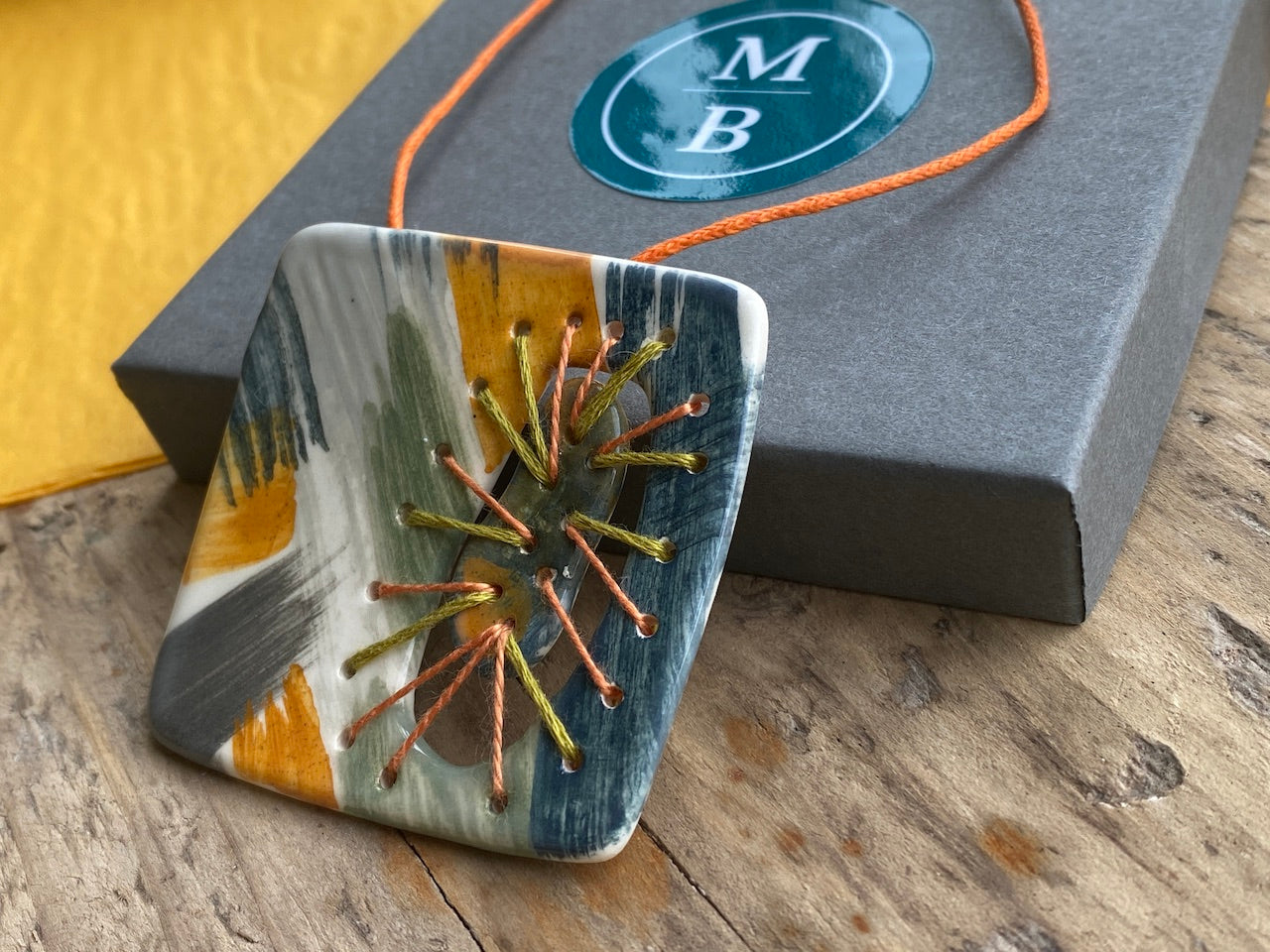 Handmade Ceramic Fragments Statement Pendant