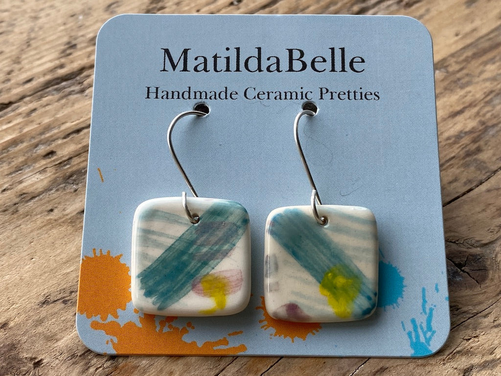 Handmade ceramic sale earrings