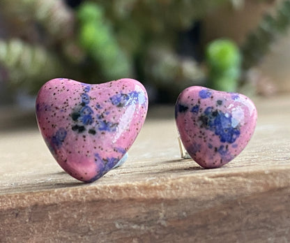 Mismatched Ceramic Stud Earrings - Handmade P&P included