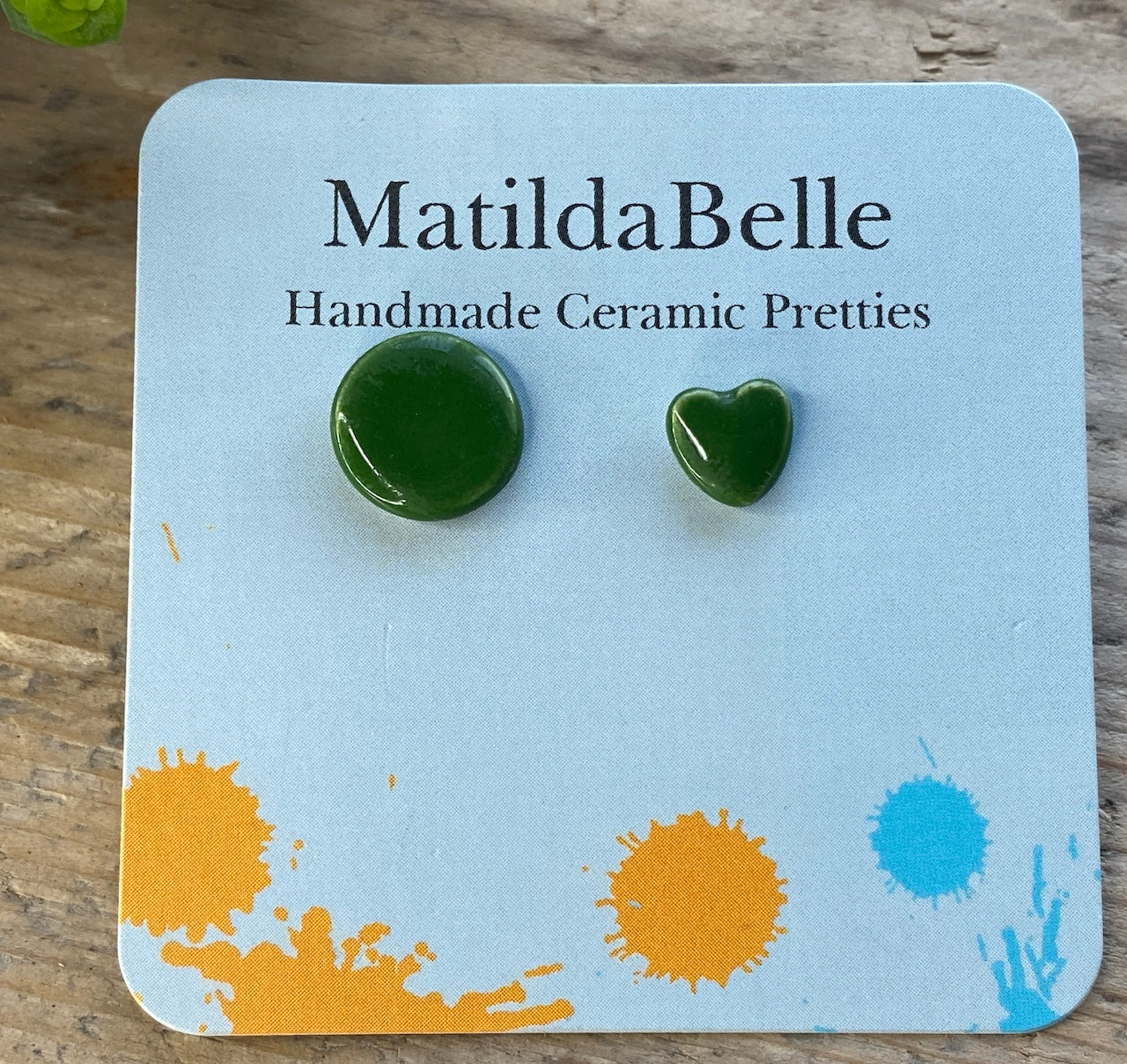 Handmade Ceramic Hypoallergenic Mismatched Stud Earrings